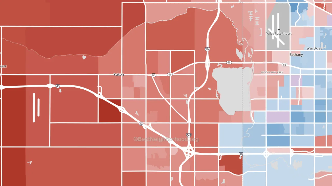 73099, OK block-group political-lean map