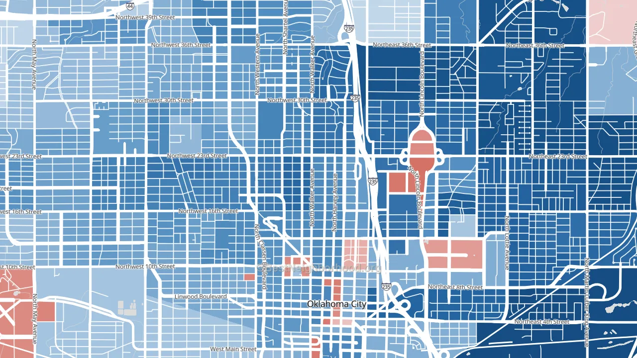 73103, OK block-group political-lean map