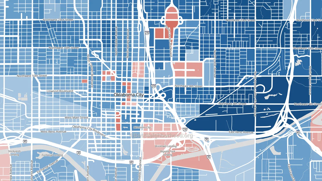 73104, OK block-group political-lean map