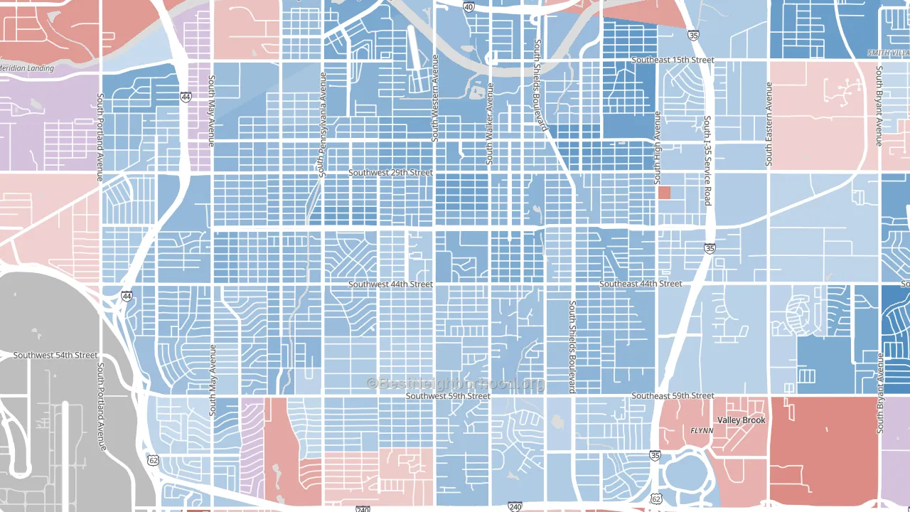 73109, OK block-group political-lean map