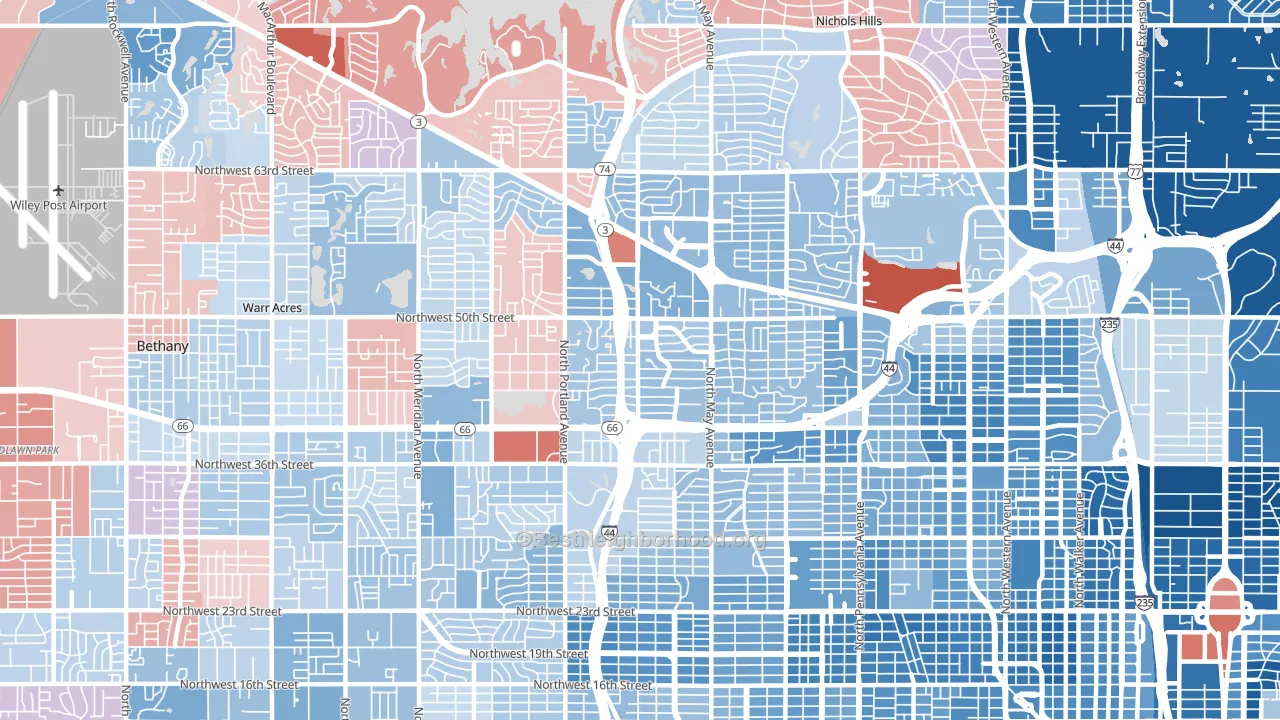 73112, OK block-group political-lean map