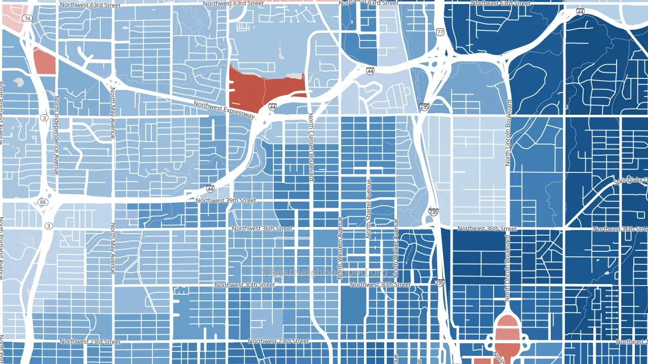 73118, OK block-group political-lean map