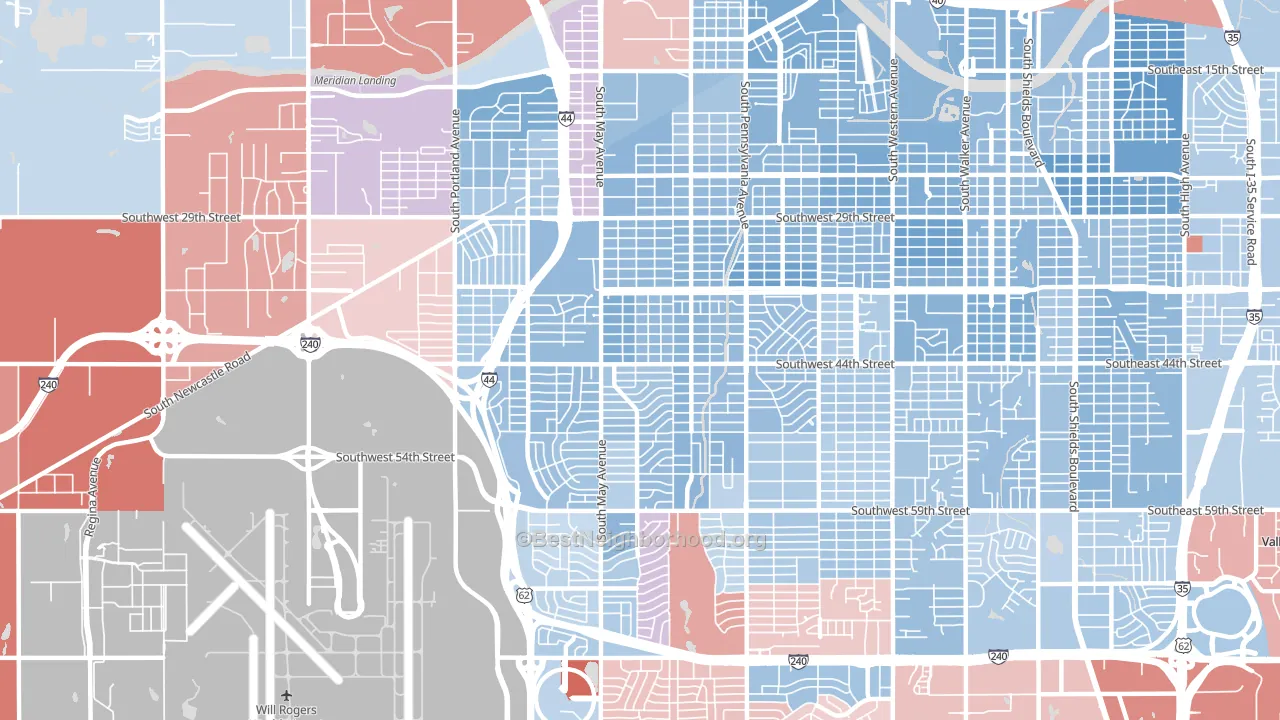73119, OK block-group political-lean map