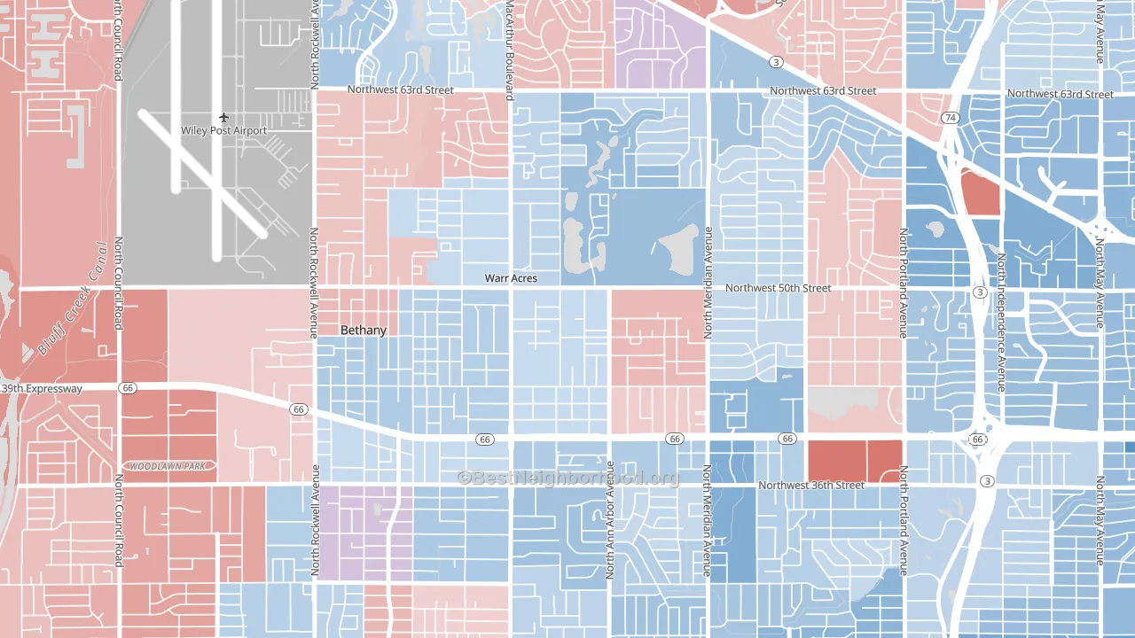 73122, OK block-group political-lean map