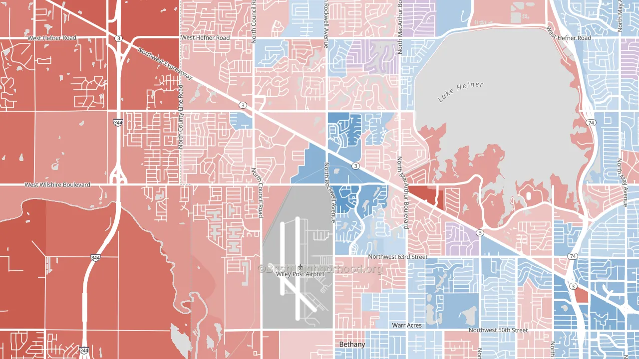 73132, OK block-group political-lean map