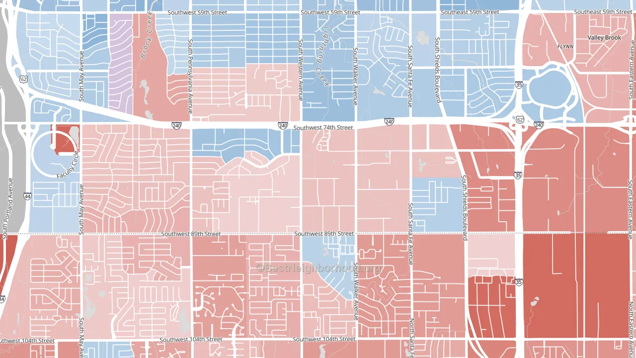 73139, OK block-group political-lean map