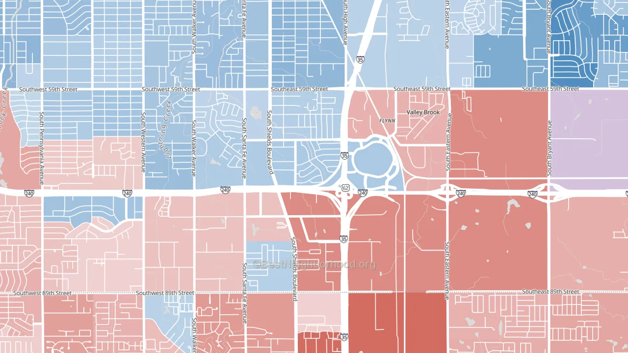73149, OK block-group political-lean map