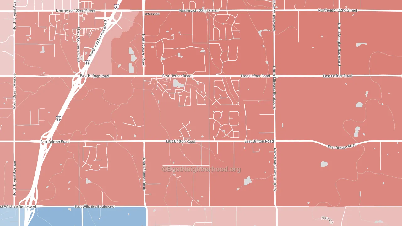 73151, OK block-group political-lean map
