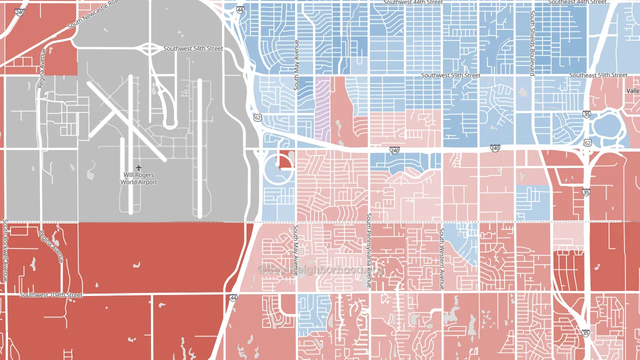 73159, OK block-group political-lean map