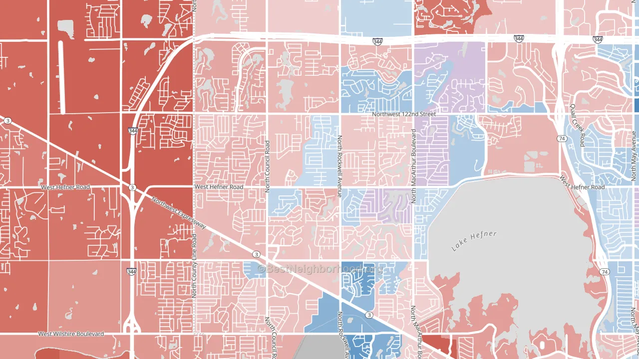 73162, OK block-group political-lean map