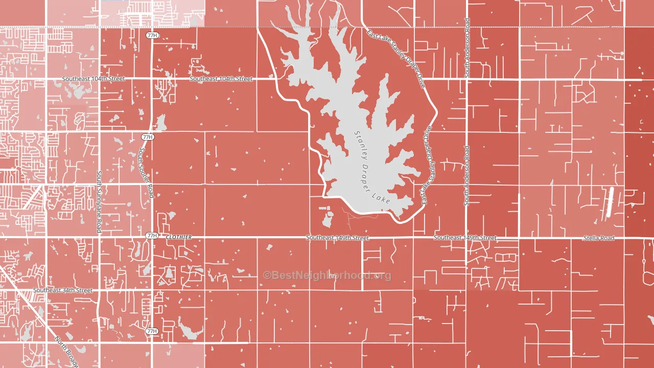 73165, OK block-group political-lean map