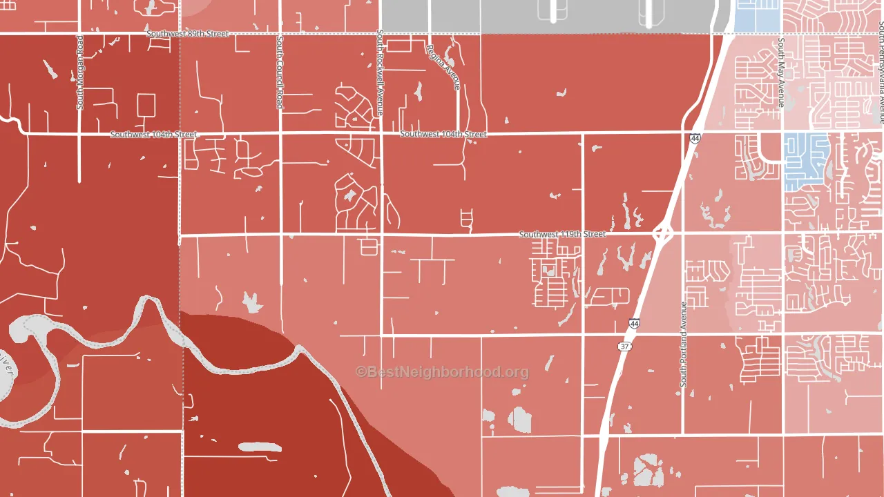 73173, OK block-group political-lean map