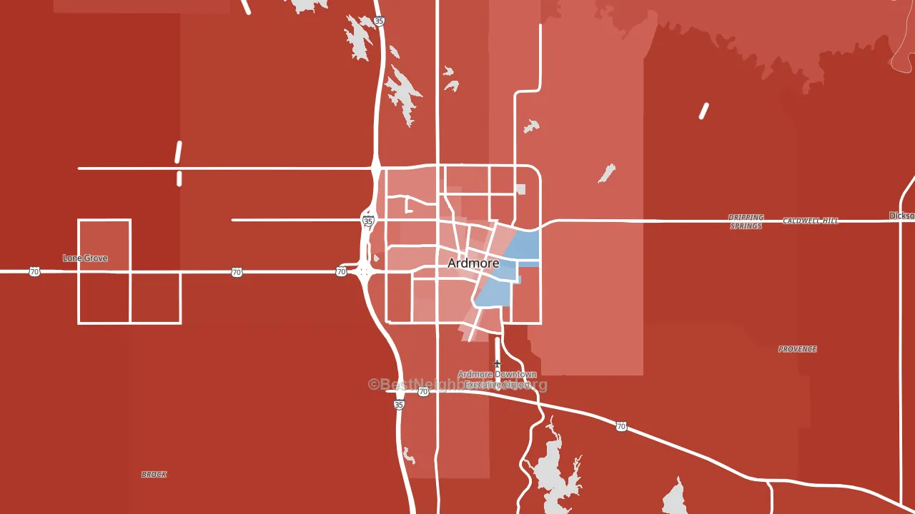 73401, OK block-group political-lean map