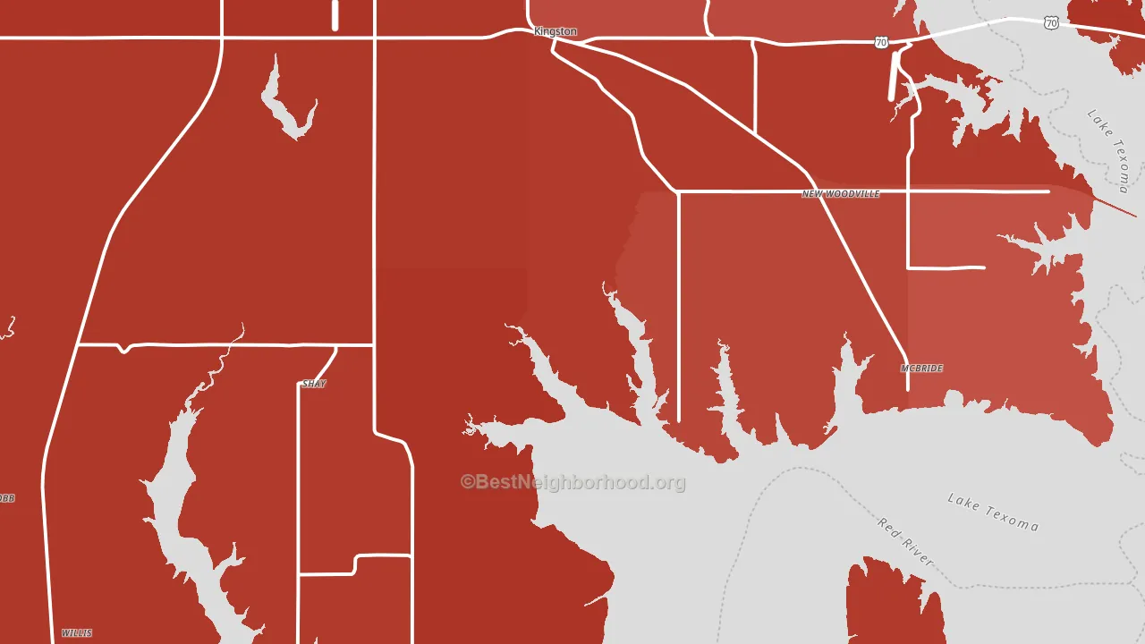 73439, OK block-group political-lean map