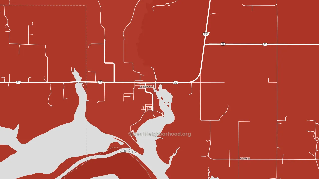 73440, OK block-group political-lean map