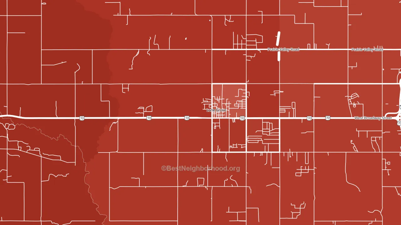 73443, OK block-group political-lean map