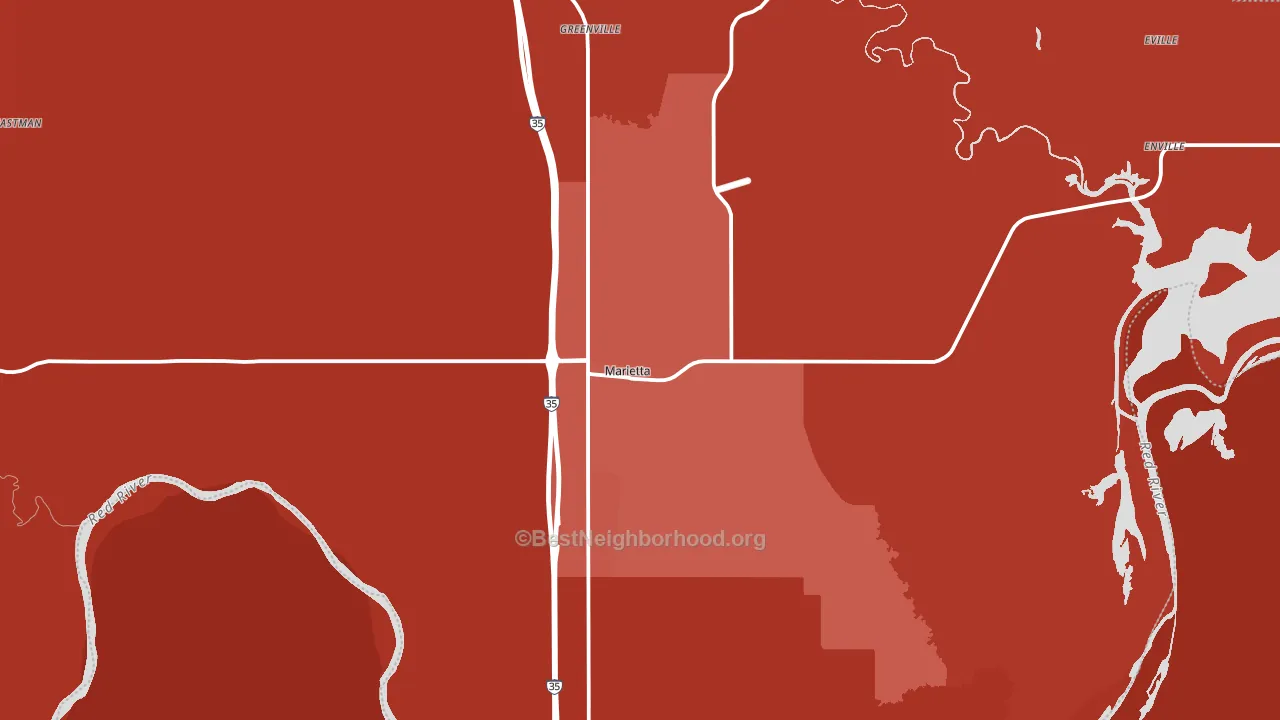 73448, OK block-group political-lean map