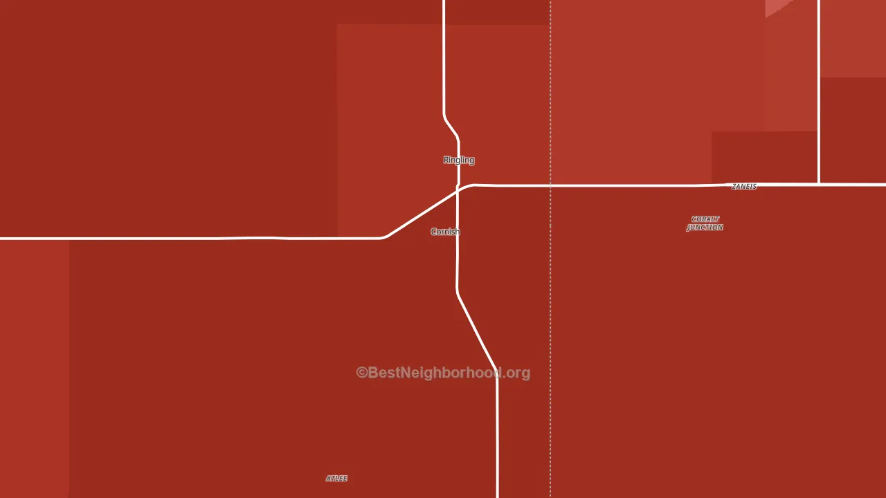 73456, OK block-group political-lean map