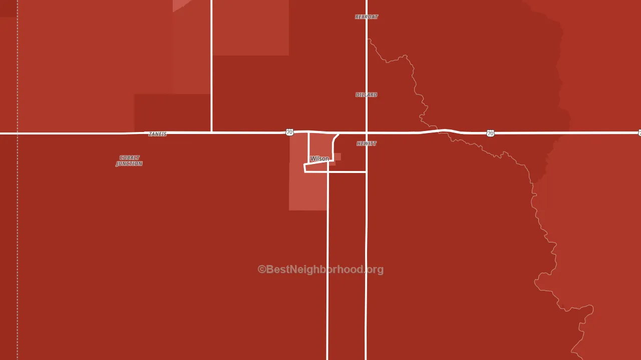 73463, OK block-group political-lean map