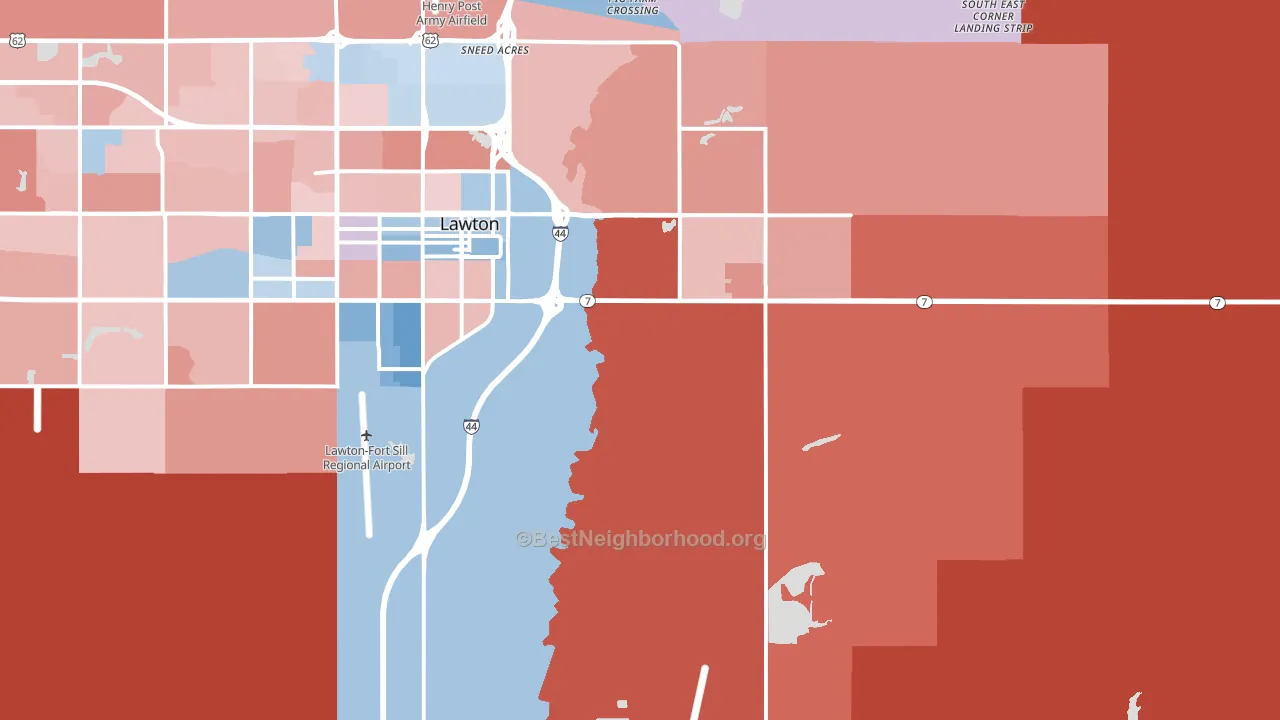 73501, OK block-group political-lean map