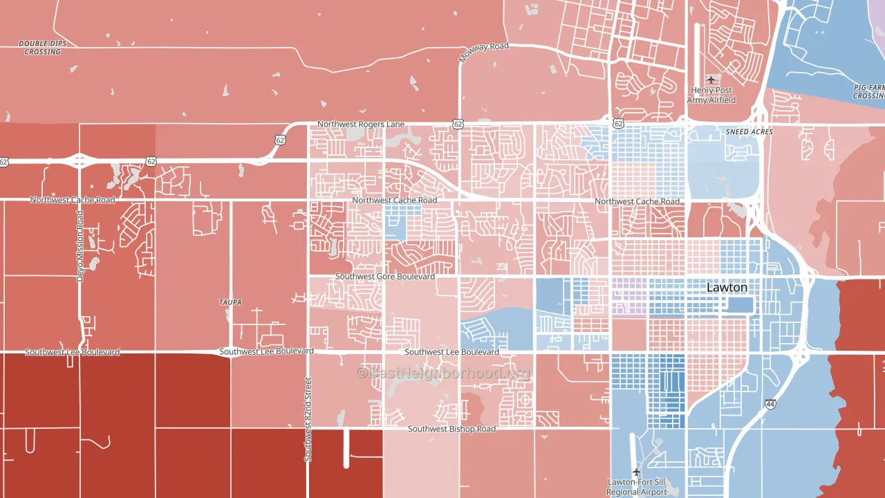73505, OK block-group political-lean map