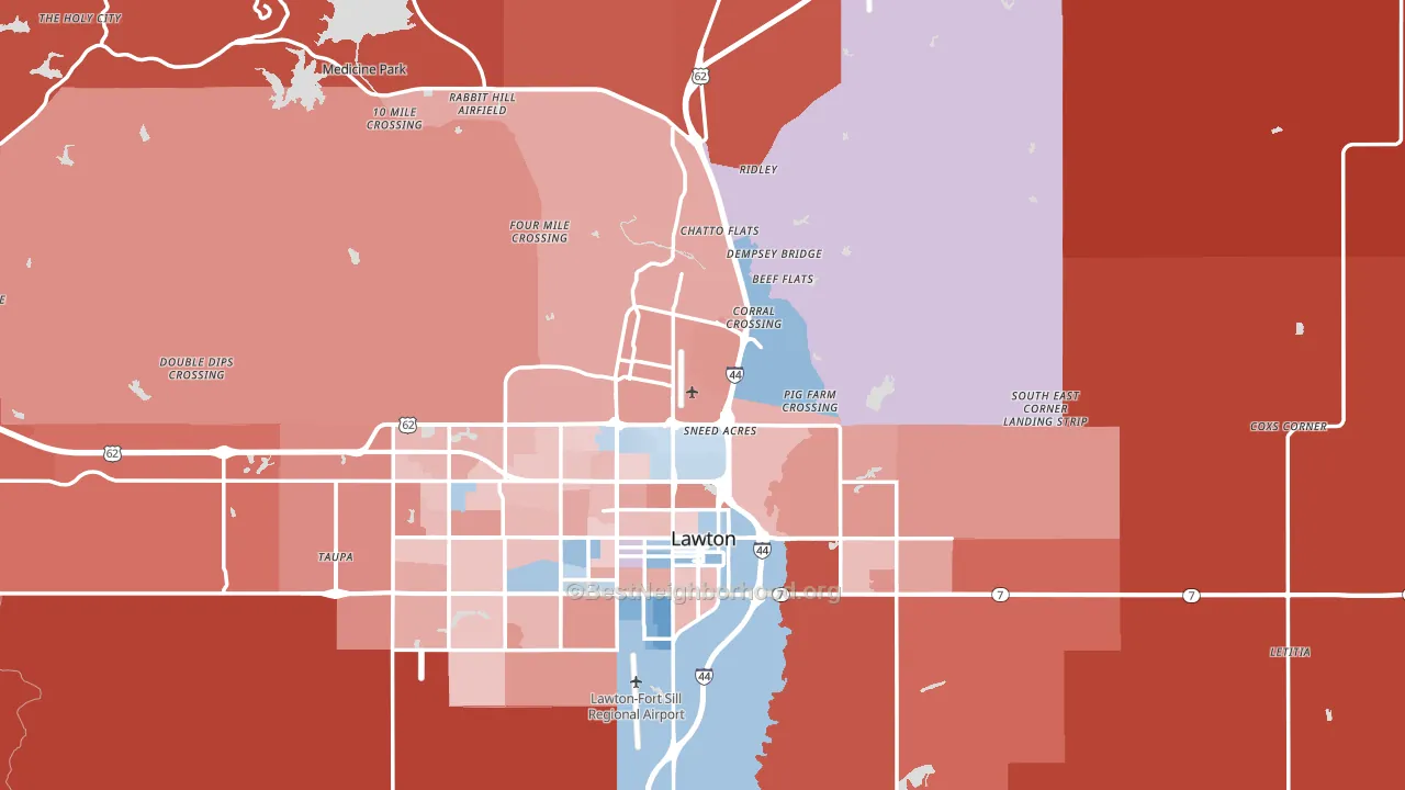 73507, OK block-group political-lean map