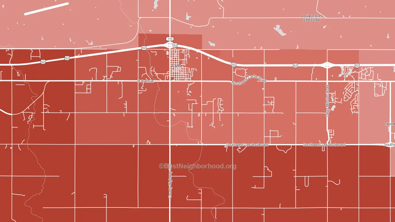 73527, OK block-group political-lean map