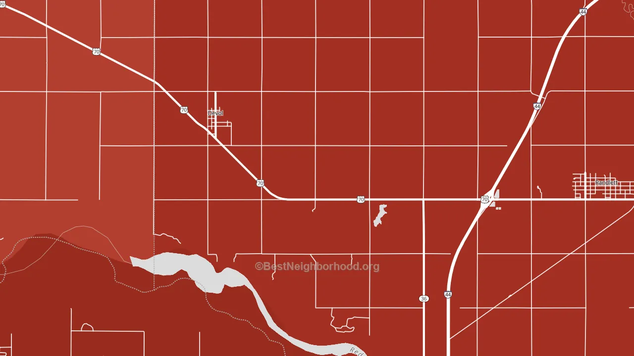 73531, OK block-group political-lean map