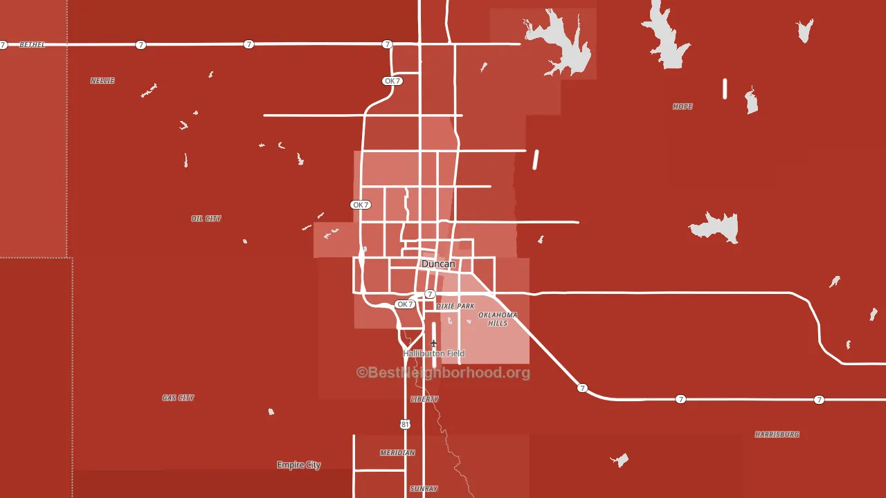 73533, OK block-group political-lean map