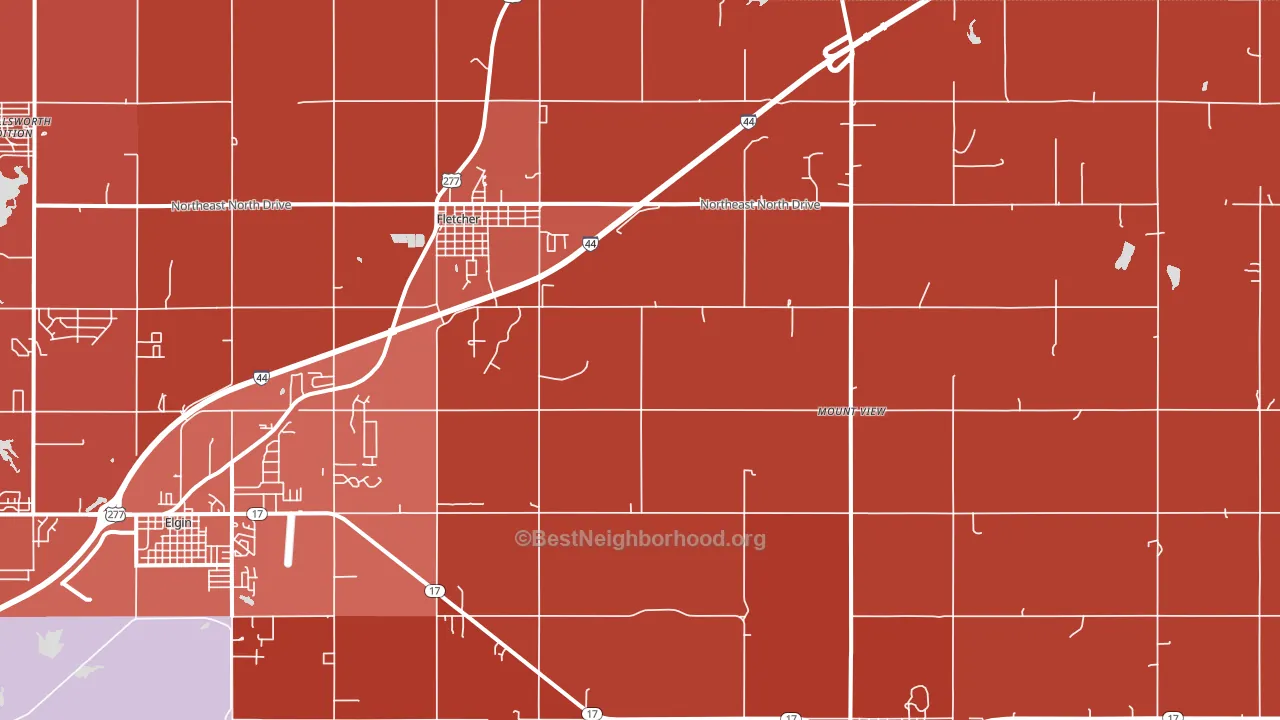 73541, OK block-group political-lean map