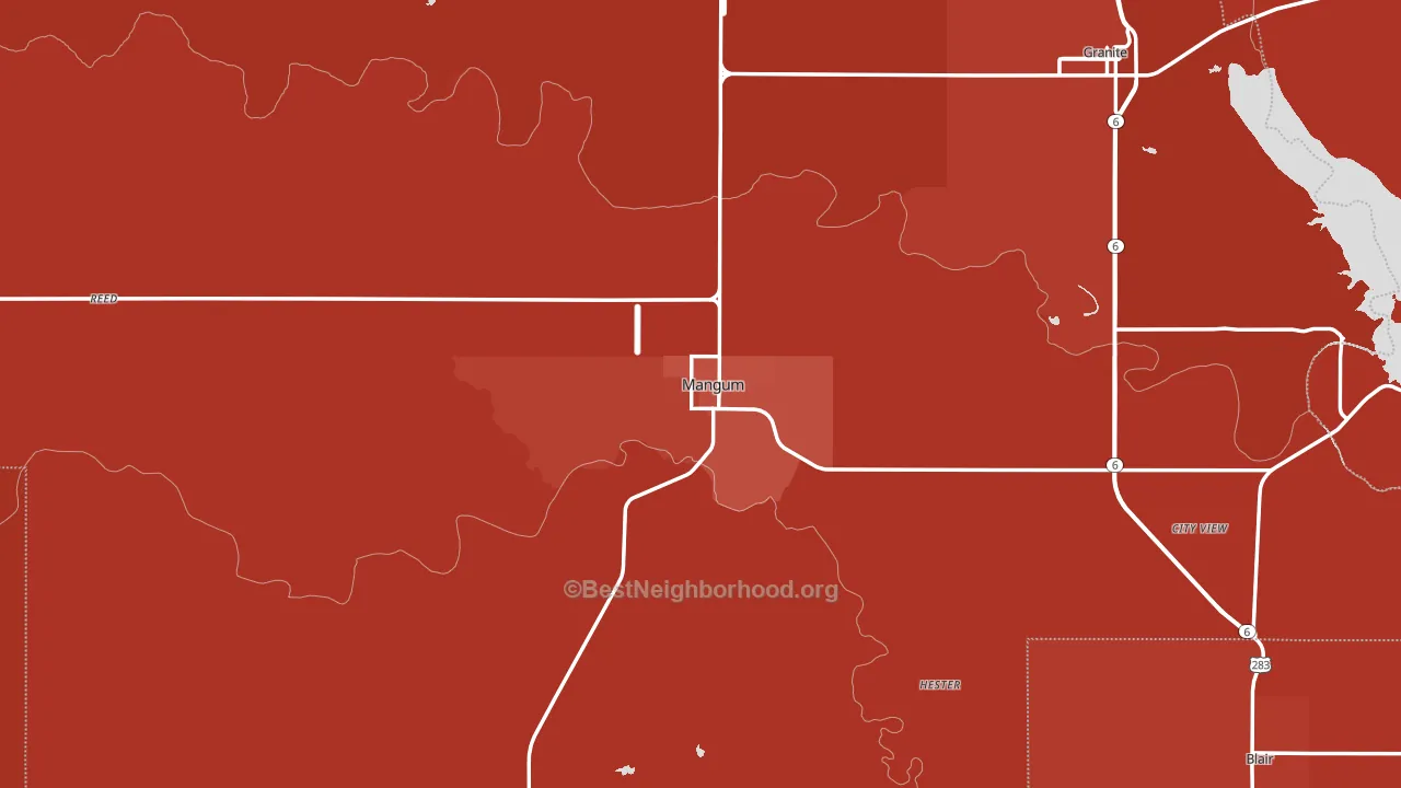 73554, OK block-group political-lean map