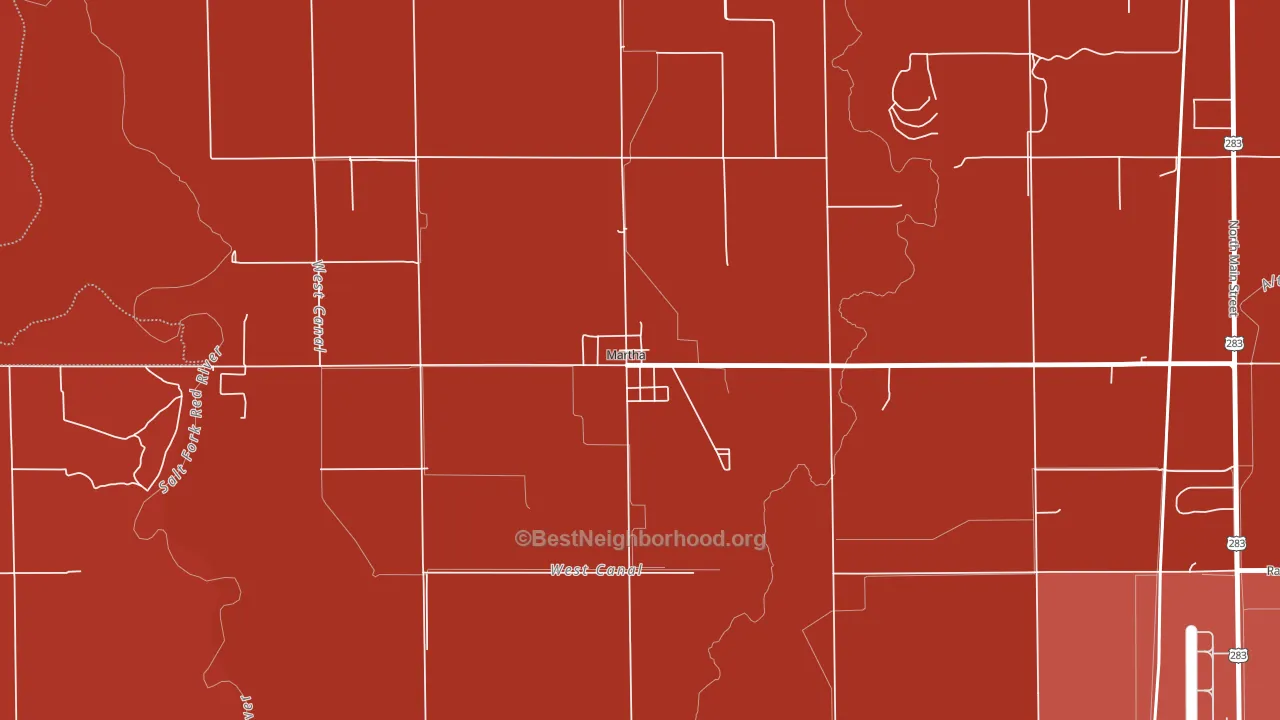73556, OK block-group political-lean map