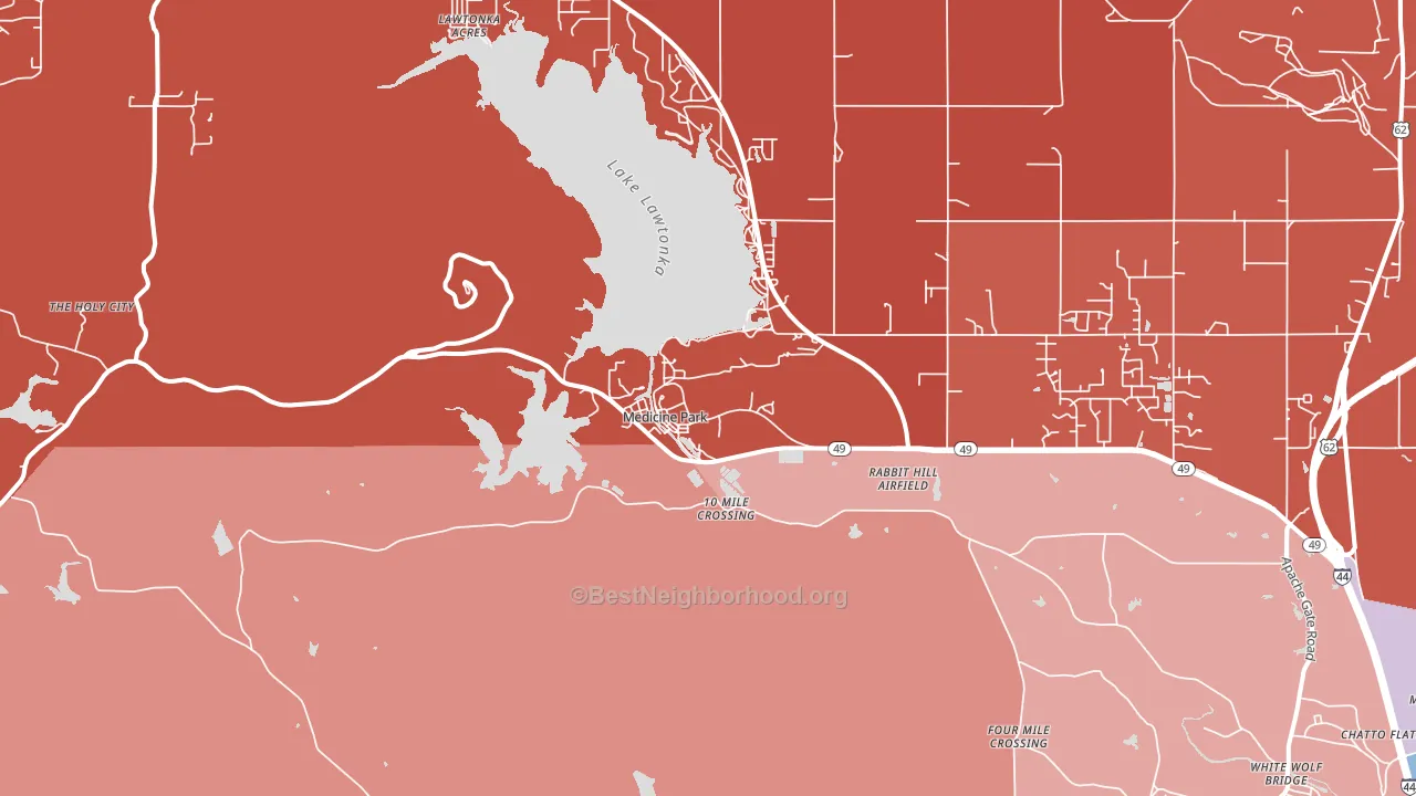 73557, OK block-group political-lean map
