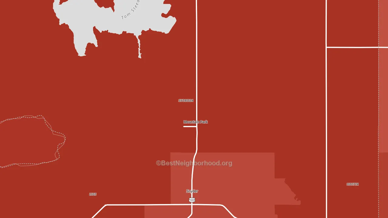 73559, OK block-group political-lean map