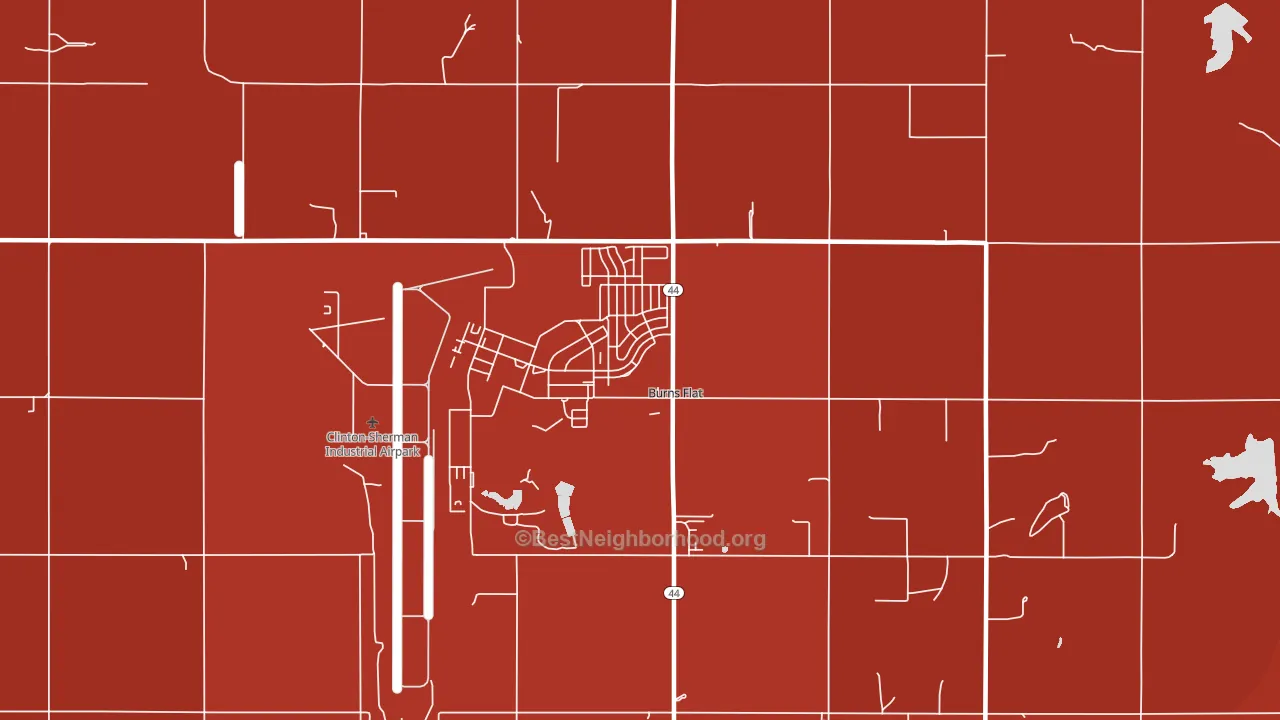 73624, OK block-group political-lean map