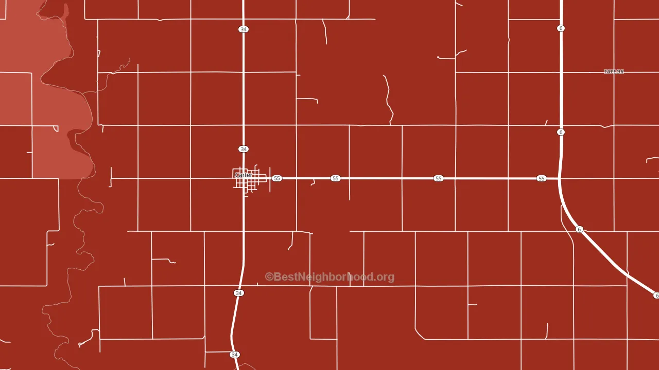 73627, OK block-group political-lean map
