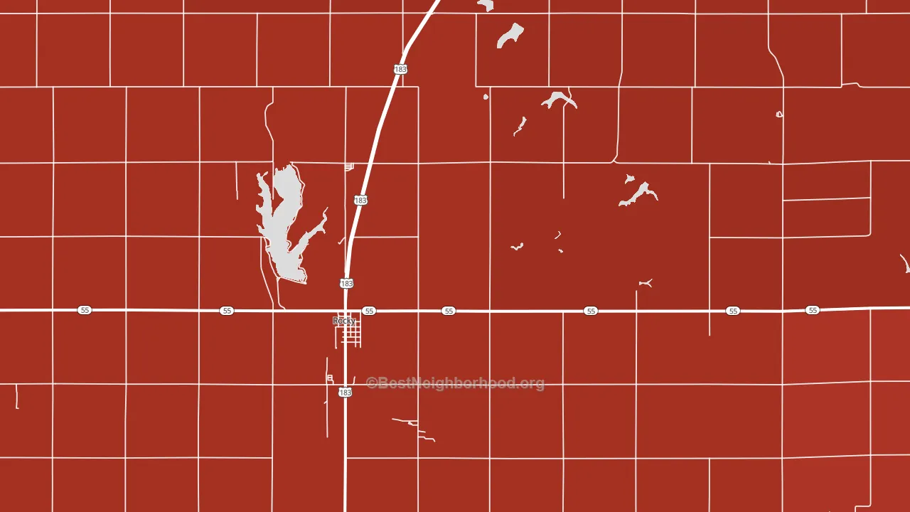73661, OK block-group political-lean map