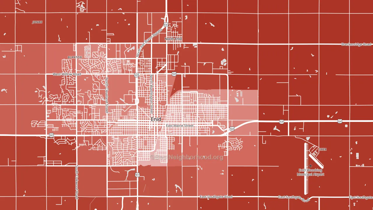 73701, OK block-group political-lean map