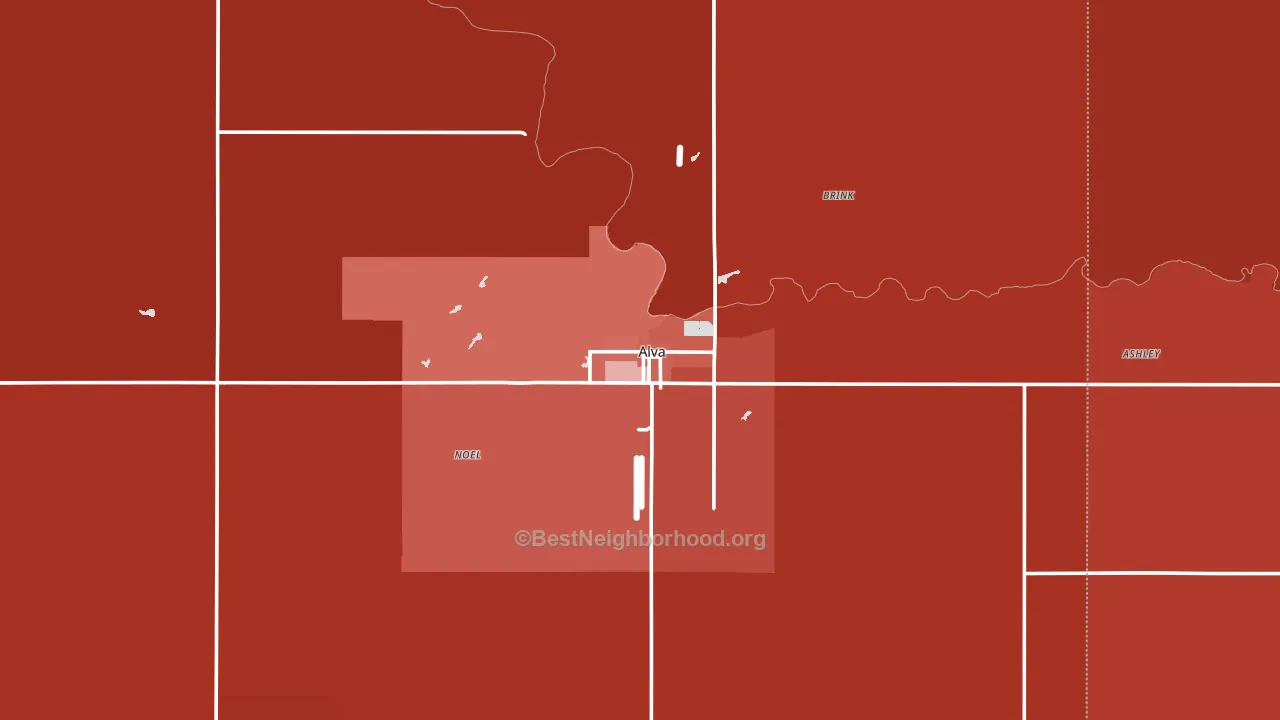 73717, OK block-group political-lean map