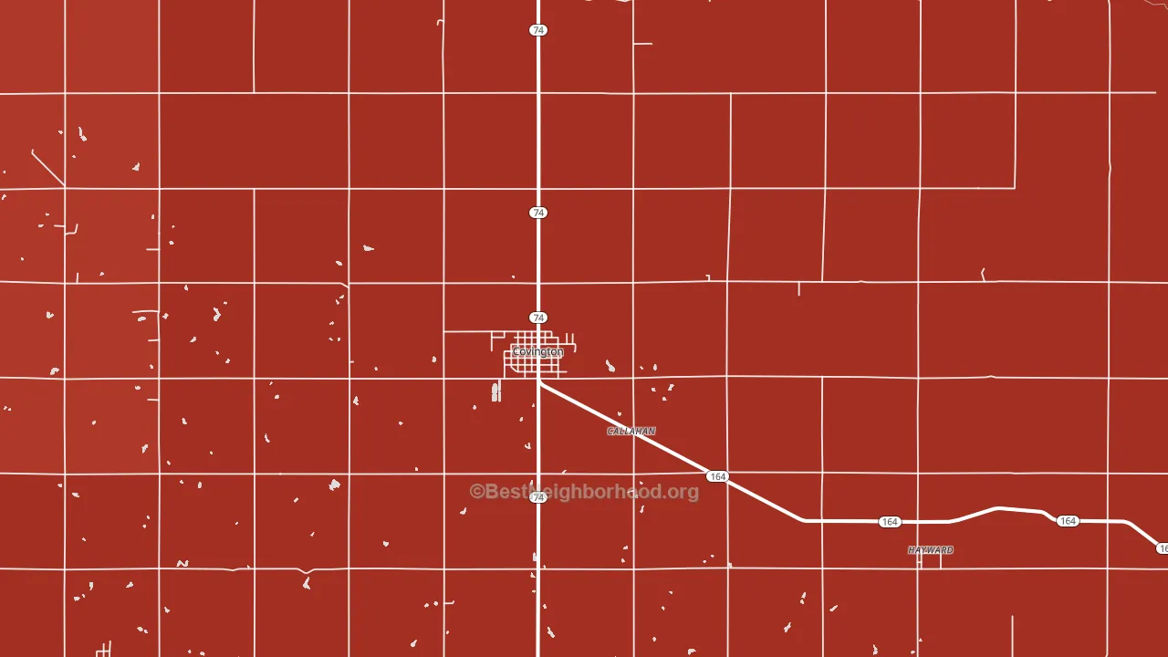 73730, OK block-group political-lean map