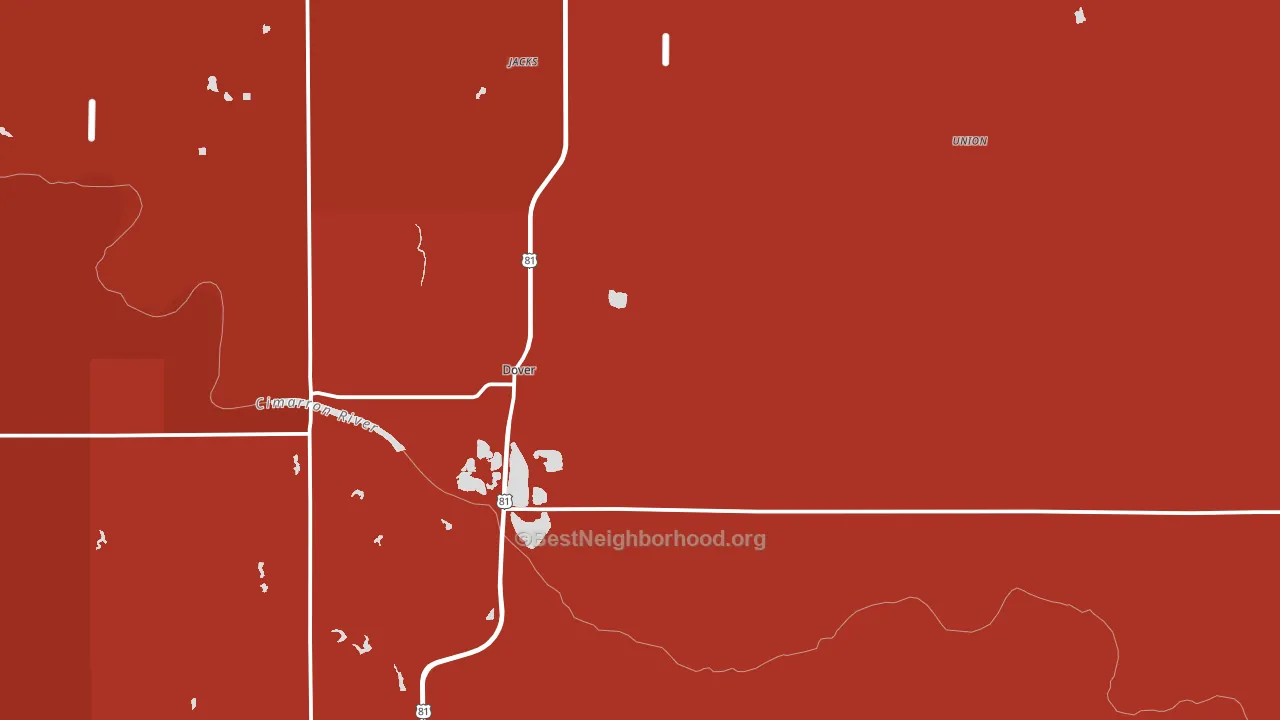 73734, OK block-group political-lean map