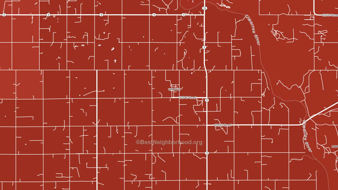 73747, OK block-group political-lean map