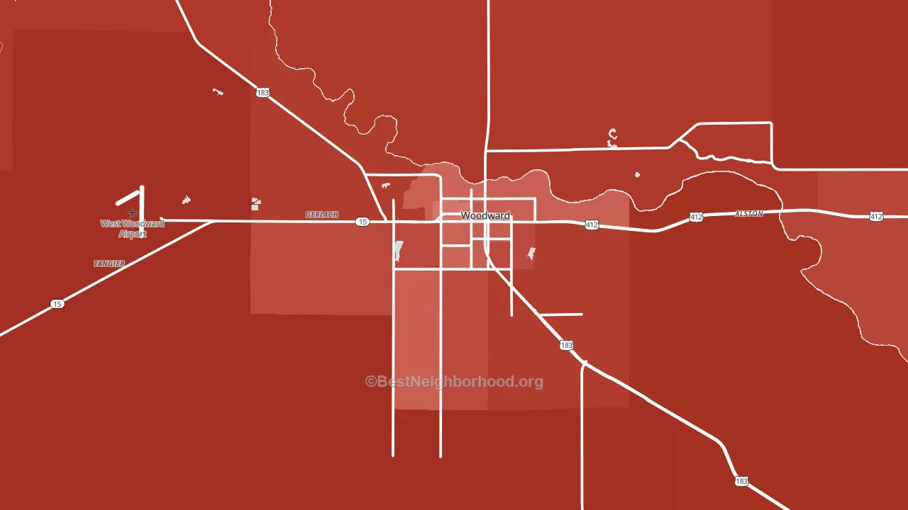 73801, OK block-group political-lean map