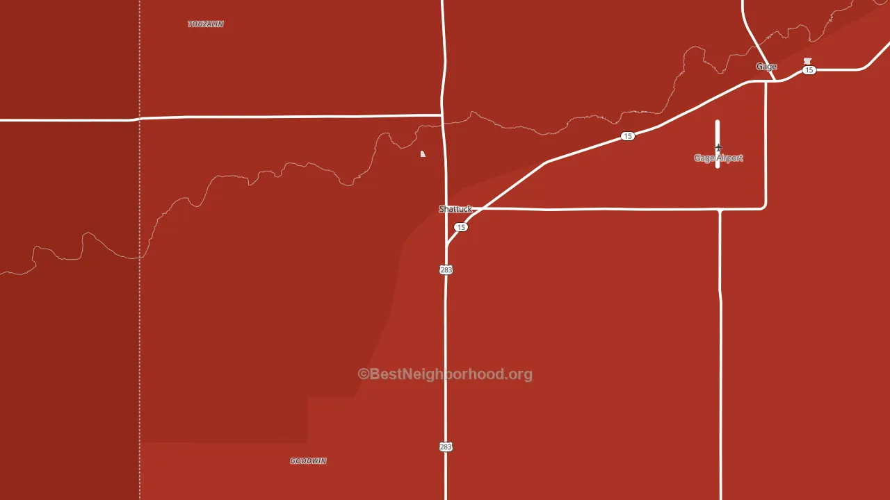 73858, OK block-group political-lean map