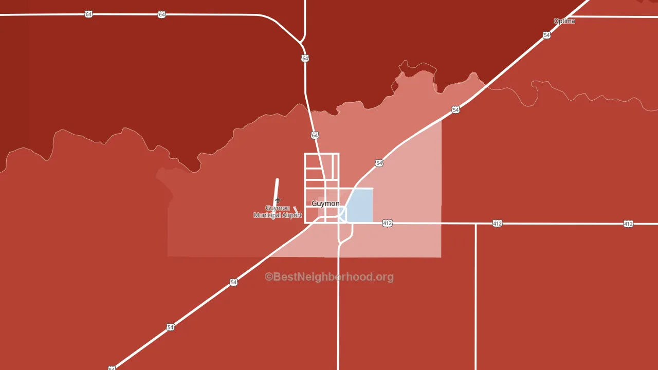 73942, OK block-group political-lean map