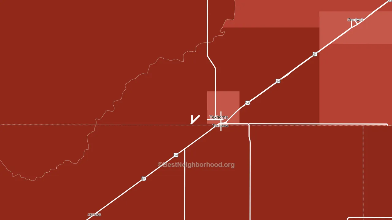 73949, OK block-group political-lean map