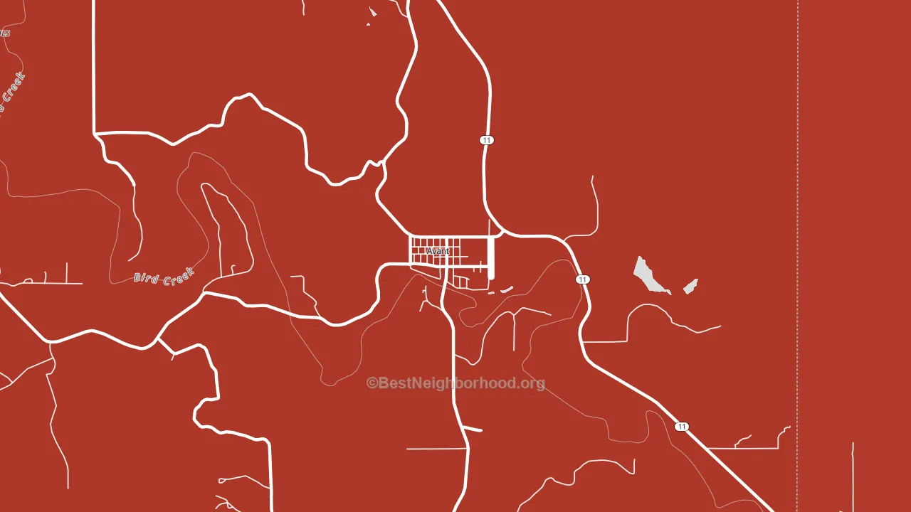 74001, OK block-group political-lean map