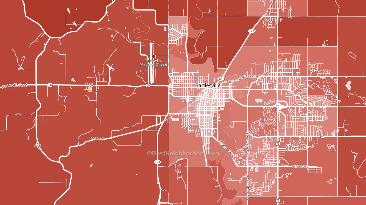 74003, OK block-group political-lean map