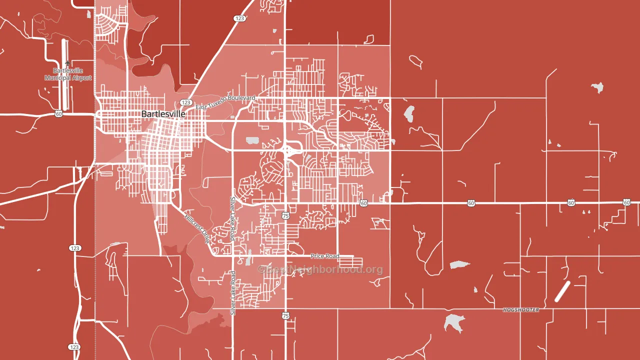 74006, OK block-group political-lean map