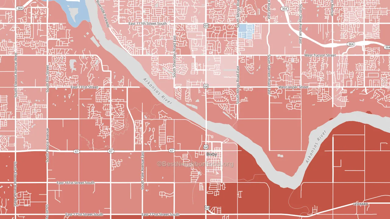 74008, OK block-group political-lean map